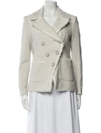 Pre-owned Veronica Beard Tweed Pattern Blazer In Neutral