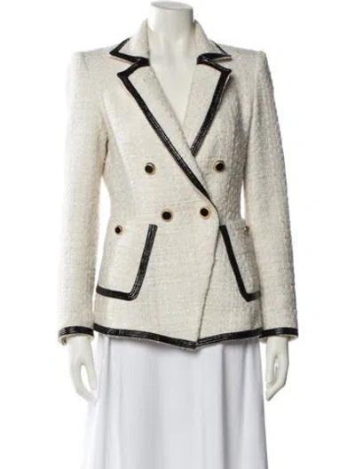 Pre-owned Veronica Beard Tweed Pattern Blazer In Neutral