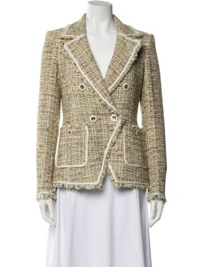 Pre-owned Veronica Beard Tweed Pattern Blazer In Neutral