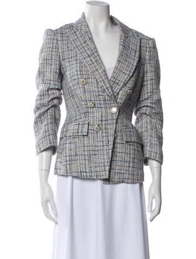 Pre-owned Veronica Beard Tweed Pattern Blazer In Neutral