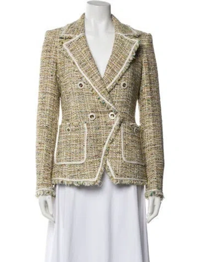 Pre-owned Veronica Beard Tweed Pattern Blazer In Neutral