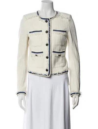 Pre-owned Veronica Beard Tweed Pattern Blazer In Neutral