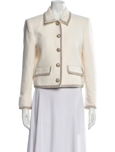 Pre-owned Veronica Beard Tweed Pattern Blazer In Neutral