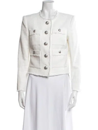 Pre-owned Veronica Beard Tweed Pattern Blazer In Neutral
