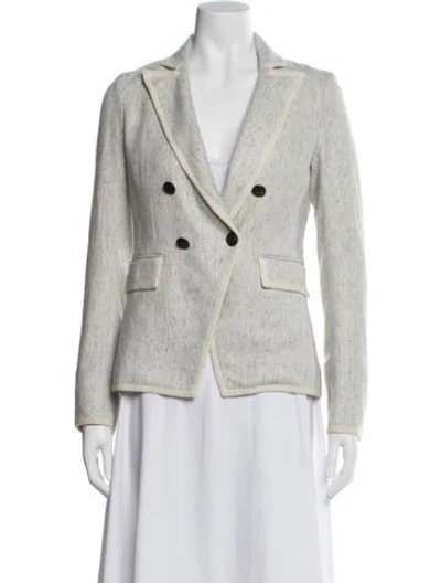 Pre-owned Veronica Beard Tweed Pattern Blazer In Neutral