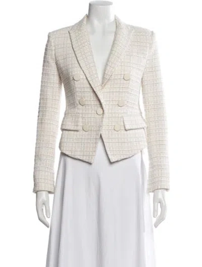 Pre-owned Veronica Beard Tweed Pattern Blazer In Neutral