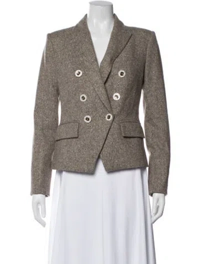 Pre-owned Veronica Beard Tweed Pattern Blazer In Neutral
