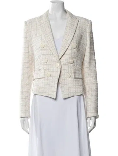 Pre-owned Veronica Beard Tweed Pattern Blazer In Neutral