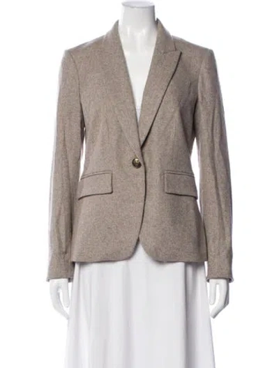 Pre-owned Veronica Beard Tweed Pattern Blazer In Neutral