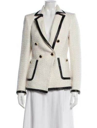 Pre-owned Veronica Beard Tweed Pattern Blazer In Neutral