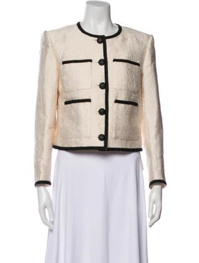 Pre-owned Veronica Beard Tweed Pattern Blazer In Neutral