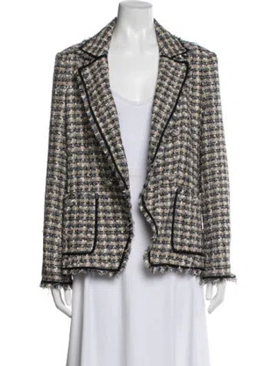 Pre-owned Veronica Beard Tweed Pattern Blazer In Neutral