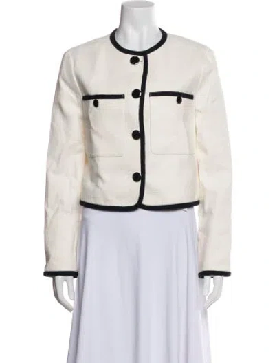 Pre-owned Veronica Beard Tweed Pattern Blazer In Neutral