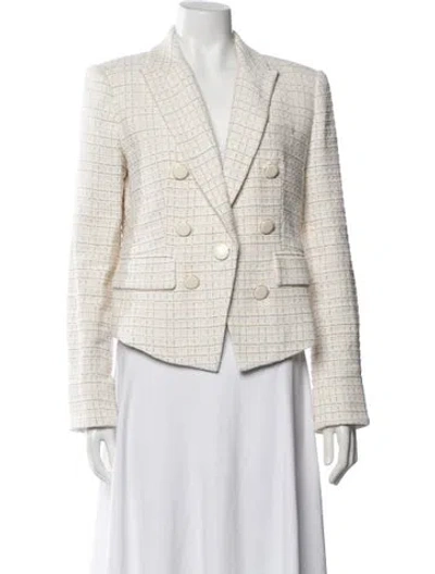 Pre-owned Veronica Beard Tweed Pattern Blazer In Neutral