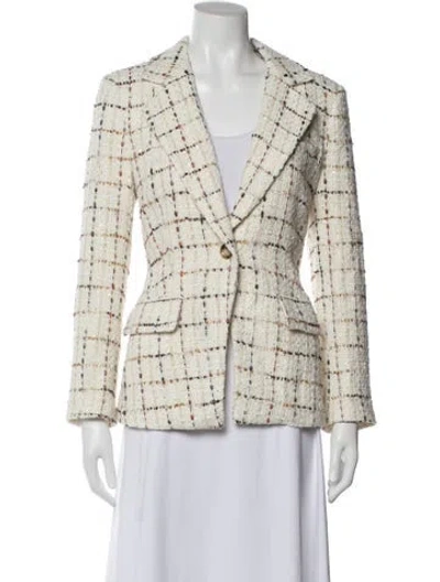 Pre-owned Veronica Beard Tweed Pattern Blazer In Neutral
