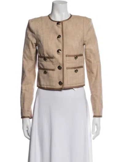 Pre-owned Veronica Beard Tweed Pattern Blazer In Neutrals