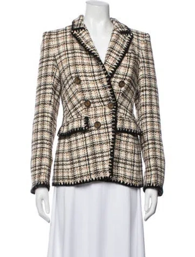 Pre-owned Veronica Beard Tweed Pattern Blazer In Neutrals