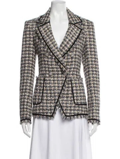 Pre-owned Veronica Beard Tweed Pattern Blazer In Neutrals