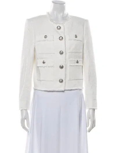 Pre-owned Veronica Beard Tweed Pattern Blazer In Neutrals