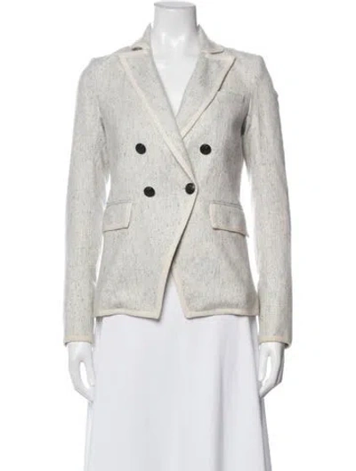 Pre-owned Veronica Beard Tweed Pattern Blazer In Neutrals