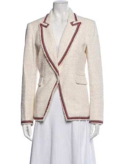 Pre-owned Veronica Beard Tweed Pattern Blazer In Neutrals