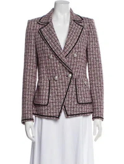 Pre-owned Veronica Beard Tweed Pattern Blazer In Pink