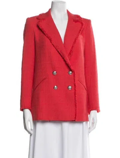 Pre-owned Veronica Beard Tweed Pattern Blazer In Pink