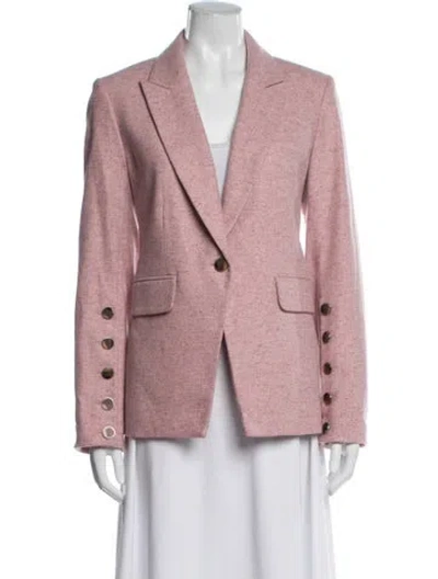 Pre-owned Veronica Beard Tweed Pattern Blazer In Pink
