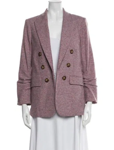 Pre-owned Veronica Beard Tweed Pattern Blazer In Pink