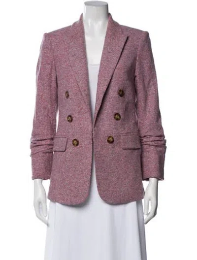 Pre-owned Veronica Beard Tweed Pattern Blazer In Purple