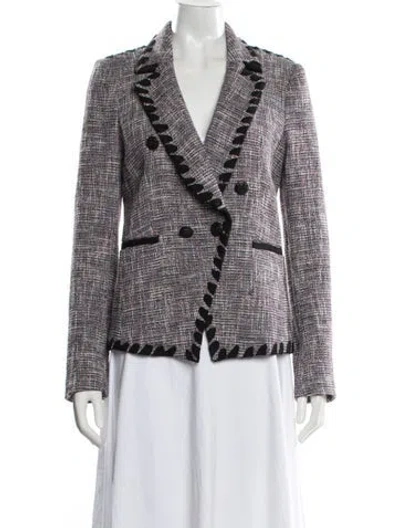 Pre-owned Veronica Beard Tweed Pattern Blazer In Purple