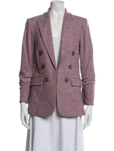 Pre-owned Veronica Beard Tweed Pattern Blazer In Purple