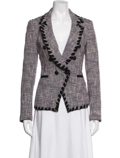 Pre-owned Veronica Beard Tweed Pattern Blazer In Purple