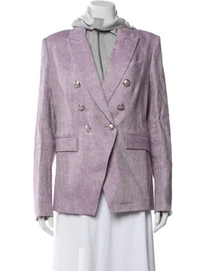 Pre-owned Veronica Beard Tweed Pattern Blazer In Purple