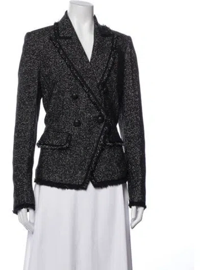 Pre-owned Veronica Beard Tweed Pattern Blazer W/ Tags In Black