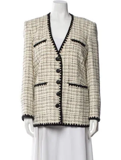 Pre-owned Veronica Beard Tweed Pattern Blazer W/ Tags In Neutral