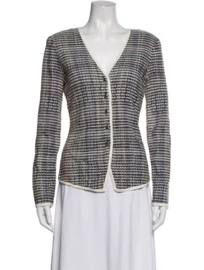 Pre-owned Veronica Beard Tweed Pattern Blazer W/ Tags In Neutrals