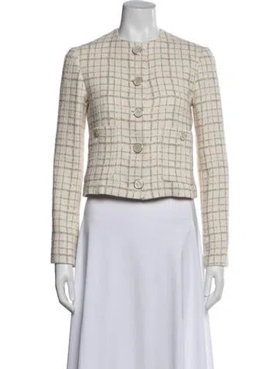 Pre-owned Veronica Beard Tweed Pattern Blazer W/ Tags In White