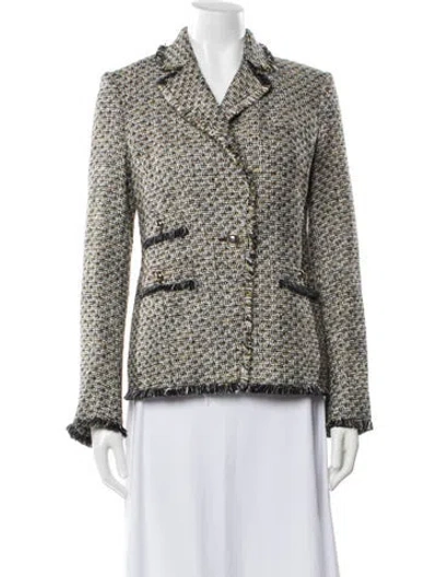 Pre-owned Veronica Beard Tweed Pattern Blazer W/ Tags In White
