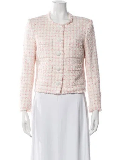 Pre-owned Veronica Beard Tweed Pattern Blazer In White