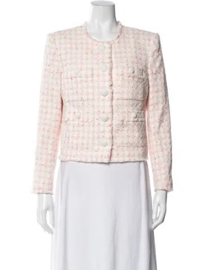 Pre-owned Veronica Beard Tweed Pattern Blazer In White