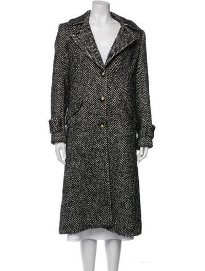 Pre-owned Veronica Beard Tweed Pattern Coat In Black/neutrals