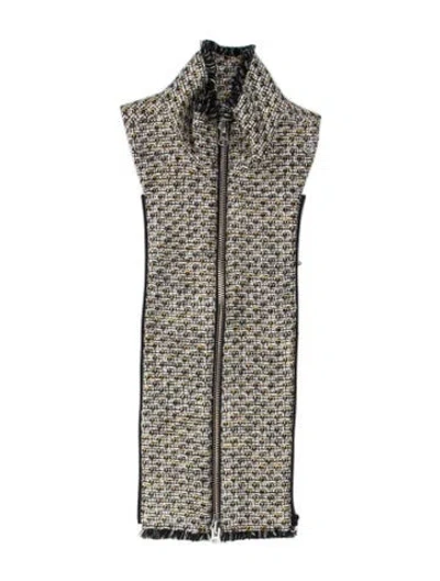 Pre-owned Veronica Beard Tweed Pattern Dickey In Black/silver/yellow