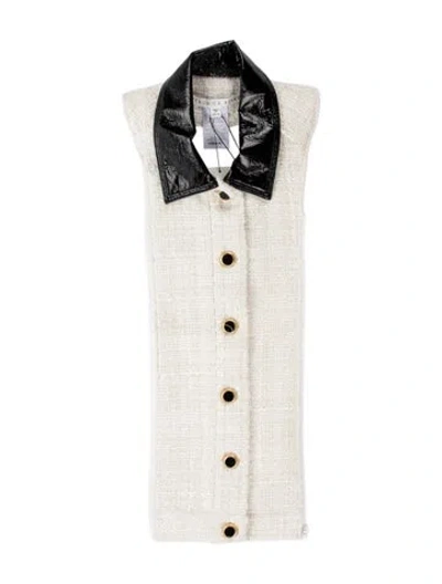 Pre-owned Veronica Beard Tweed Pattern Dickey W/ Tags In White
