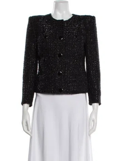 Pre-owned Veronica Beard Tweed Pattern Evening Jacket In Black