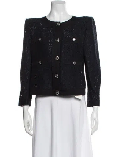 Pre-owned Veronica Beard Tweed Pattern Evening Jacket In Blue