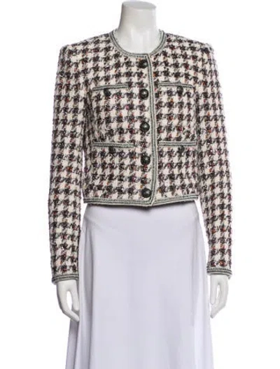 Pre-owned Veronica Beard Tweed Pattern Evening Jacket In Multi