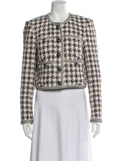 Pre-owned Veronica Beard Tweed Pattern Evening Jacket In Multi