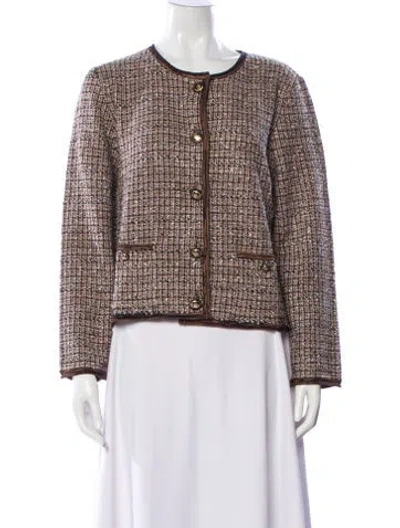 Pre-owned Veronica Beard Tweed Pattern Evening Jacket In Multi