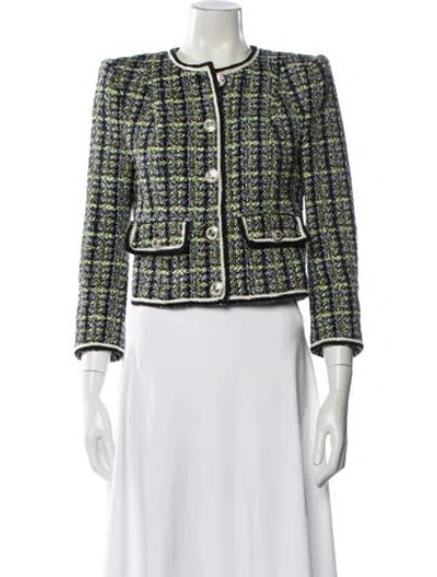 Pre-owned Veronica Beard Tweed Pattern Evening Jacket In Multi